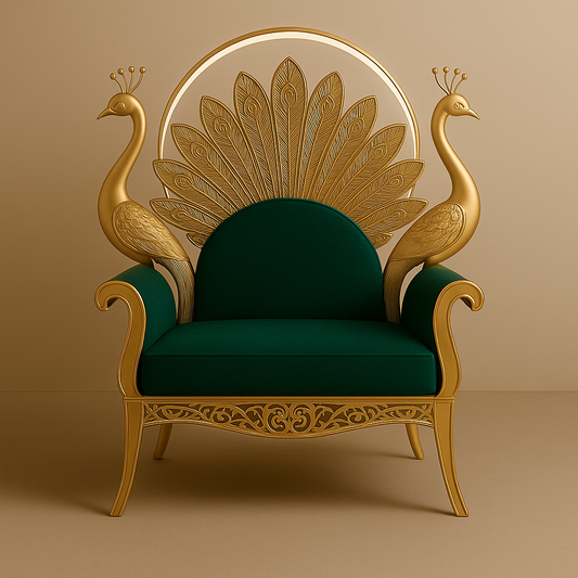 Peacock Darbar Sofa – Regal Armchair Inspired by Divine Splendor