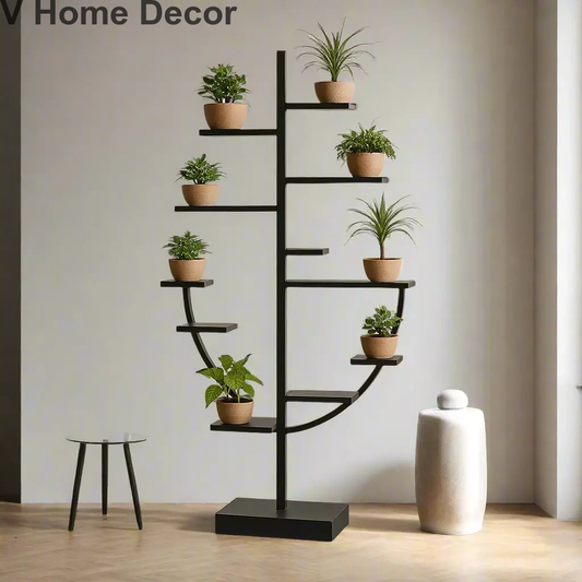 Nakshatra Cantilever Planter Stand – Asymmetrical Luxury Iron Display (6.5ft)