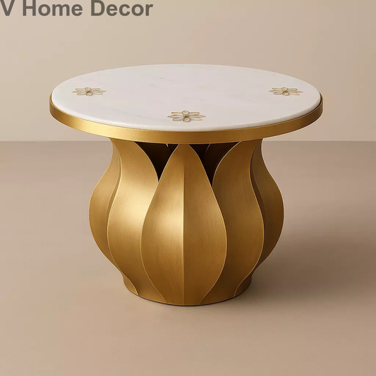 Lotus Veil Coffee Table – Sculpted Elegance