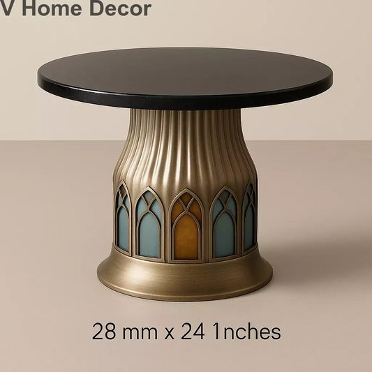 Chand Minar Coffee Table – Tower-Inspired Luxury with Marble Top
