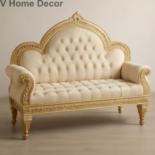 The Taj Royale Three-Seater Sofa – Mughal-Inspired Luxury