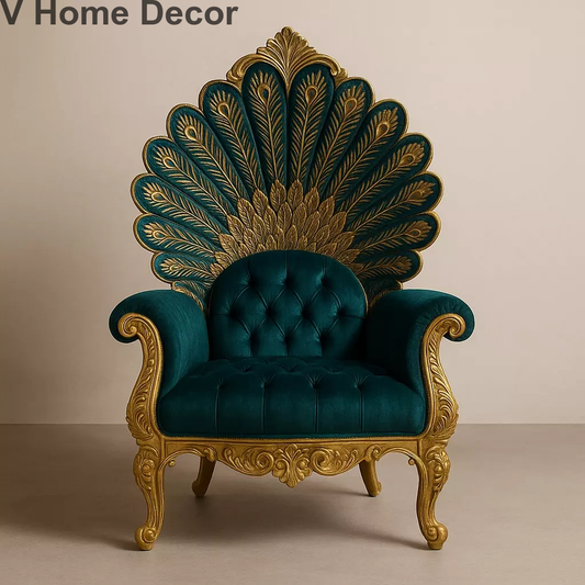 The Imperial Peacock Throne Chair – Handcrafted Royal Luxury