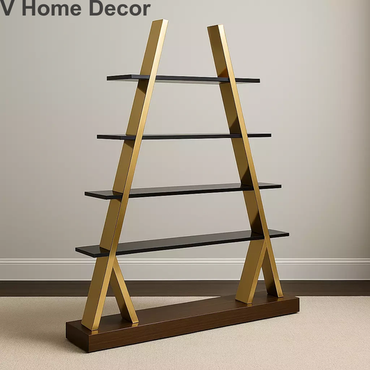 Vanguard Sculptural Stainless Steel Rack – Luxury V-Frame Display Shelf (72” H × 48” L × 14” D)