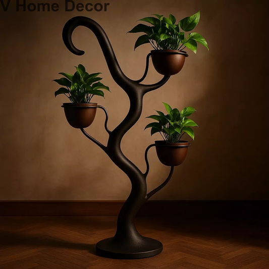 Mirage Spine Planter – Sculptural Asymmetrical Iron Display (5.5 ft)