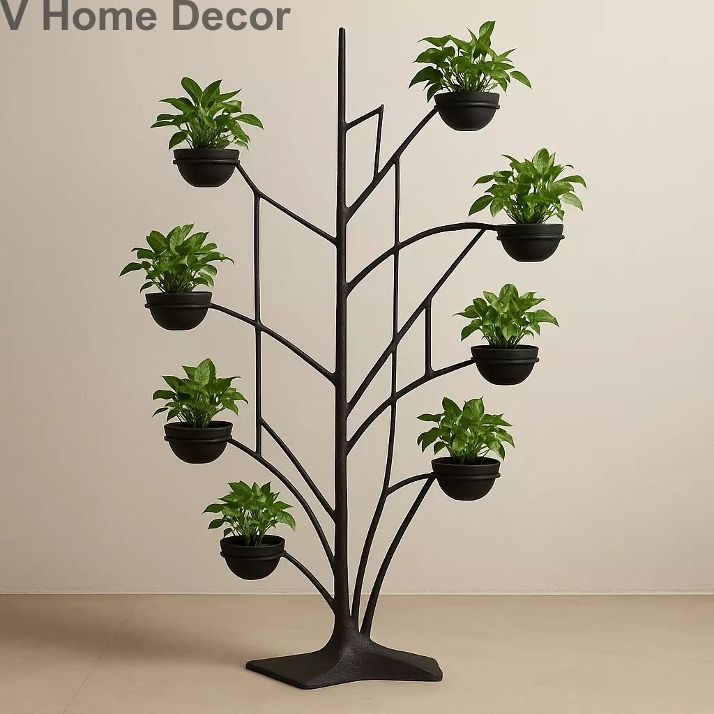 Vriksha Veil Planter – 9-Bowl Asymmetrical Tree-Form Display (6.5 ft)