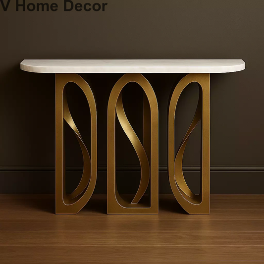 FLUX Beam Console Table – Sculptural Luxury with Twisted Beam Design