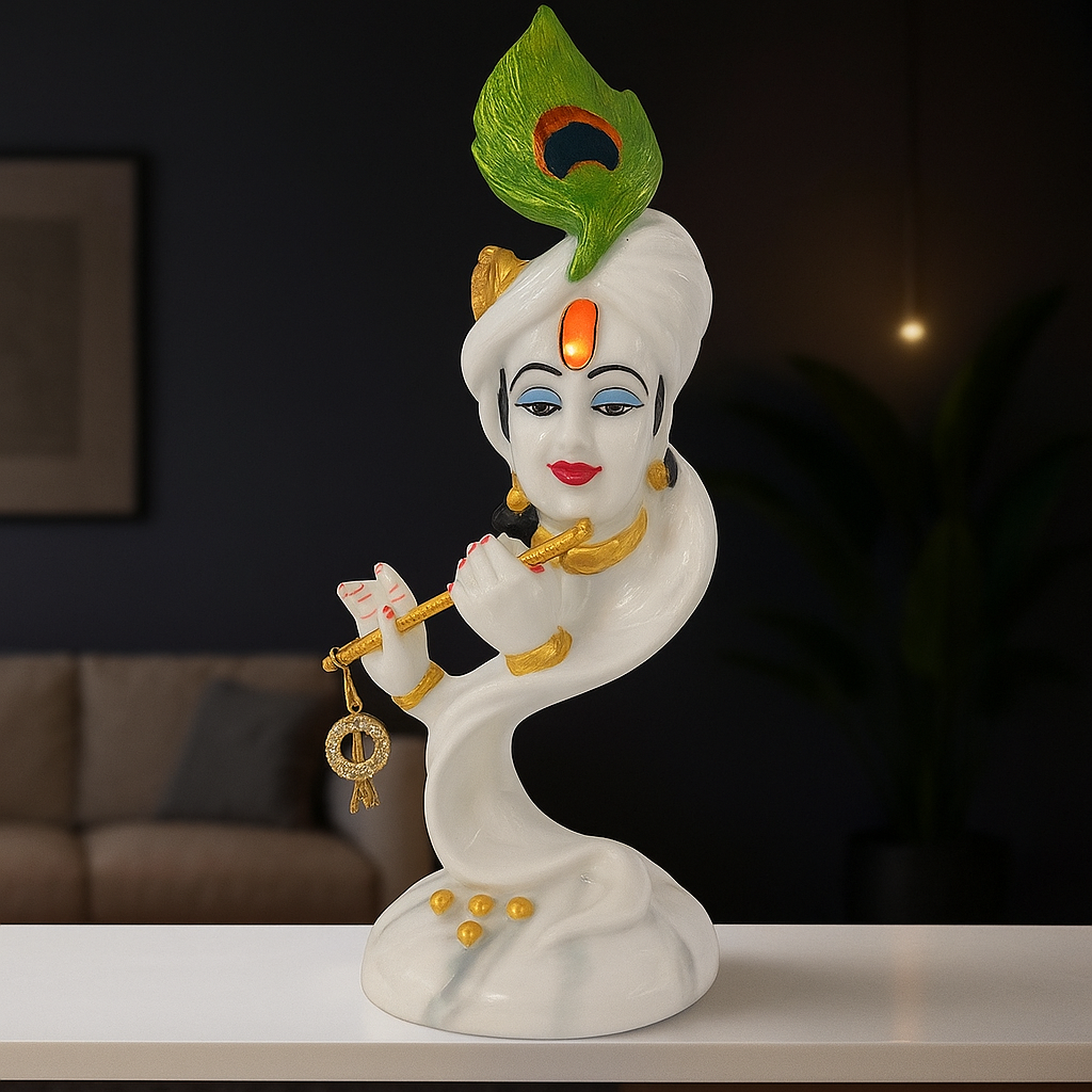 Hawa Krishna Polyresin Statue 12 Inch x 5 Inch Divine Home Decor