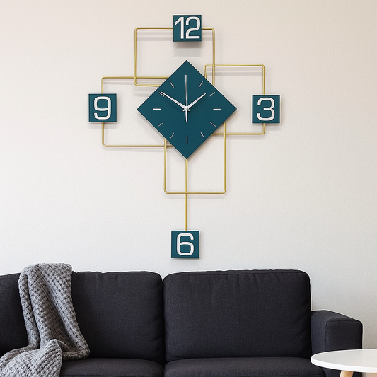 Boxes Metal Wall Clock 23 Inch by 30 Inch with 11 Inch Dial