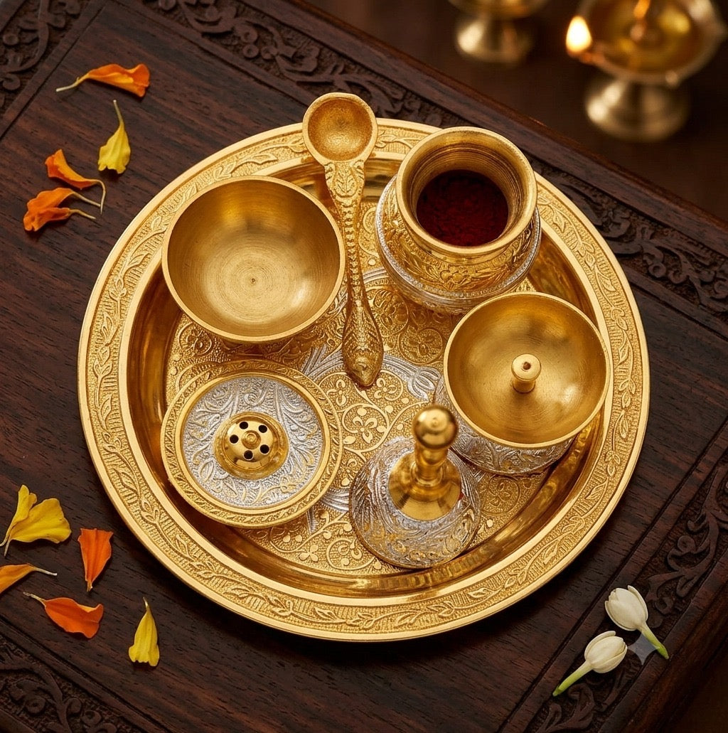 Pooja thali brass