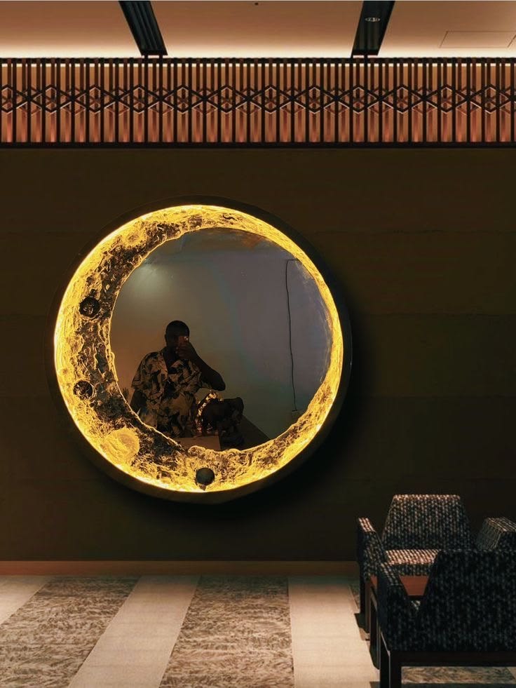 3D Moon LED Wall Mirror