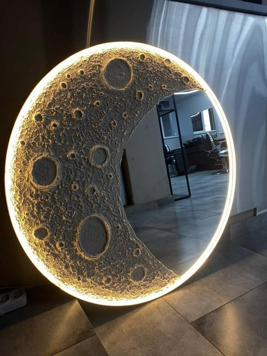 3D Moon LED Wall Mirror