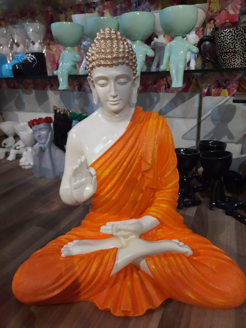 Orange Polyresin Buddha Statue 24*36