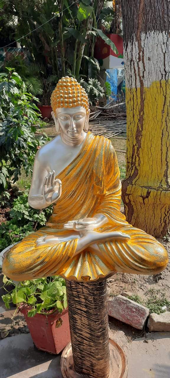 Yellow Polyresin Buddha Statue 24*36