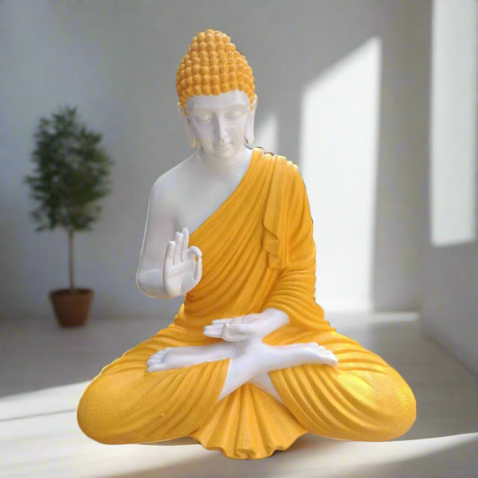 Yellow Polyresin Buddha Statue 24*36