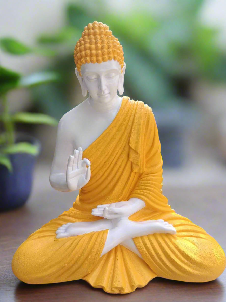 Yellow Polyresin Buddha Statue 24*36