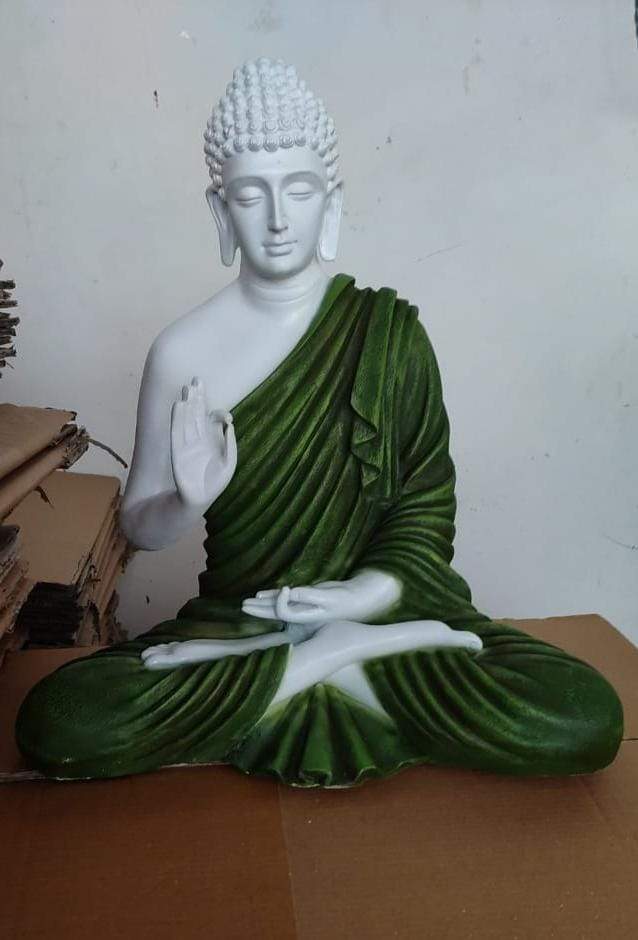 Green Polyresin Fiber Buddha Statue 12*24