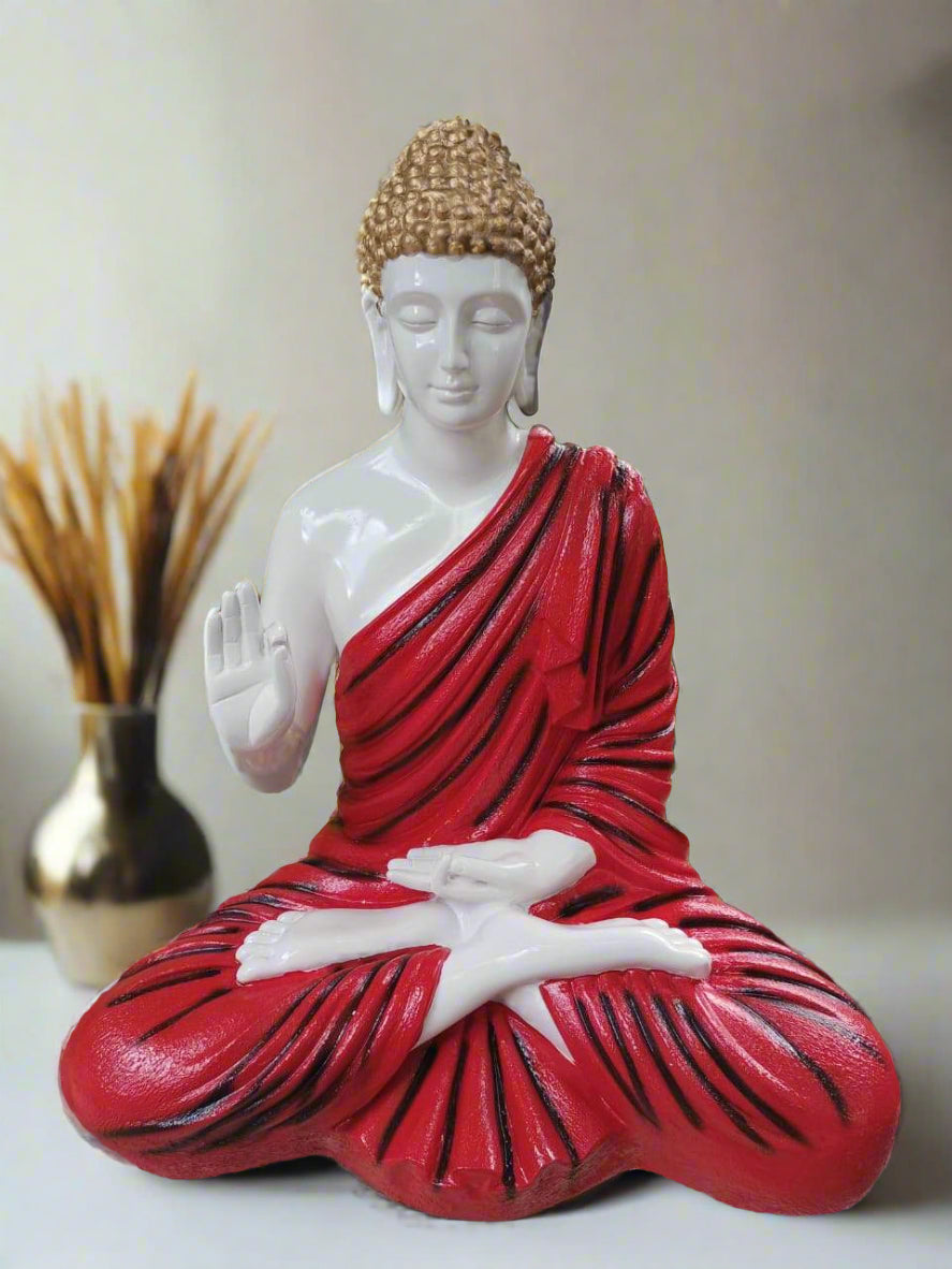 Red Polyresin Buddha Statue 24*36