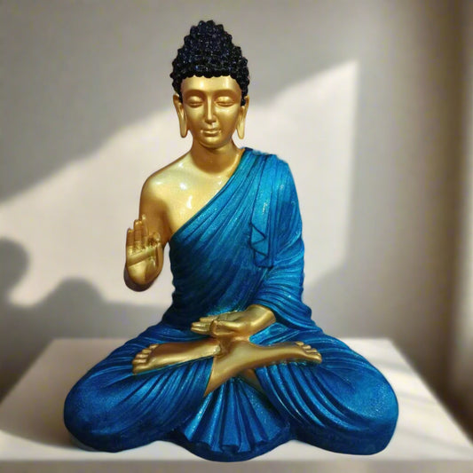 Dark Blue Polyresin Buddha Statue 24*36