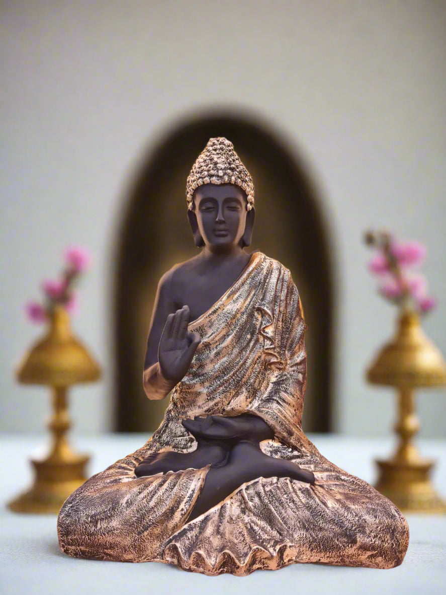 Golden Gray Color Polyresin Buddha Statue 24*36