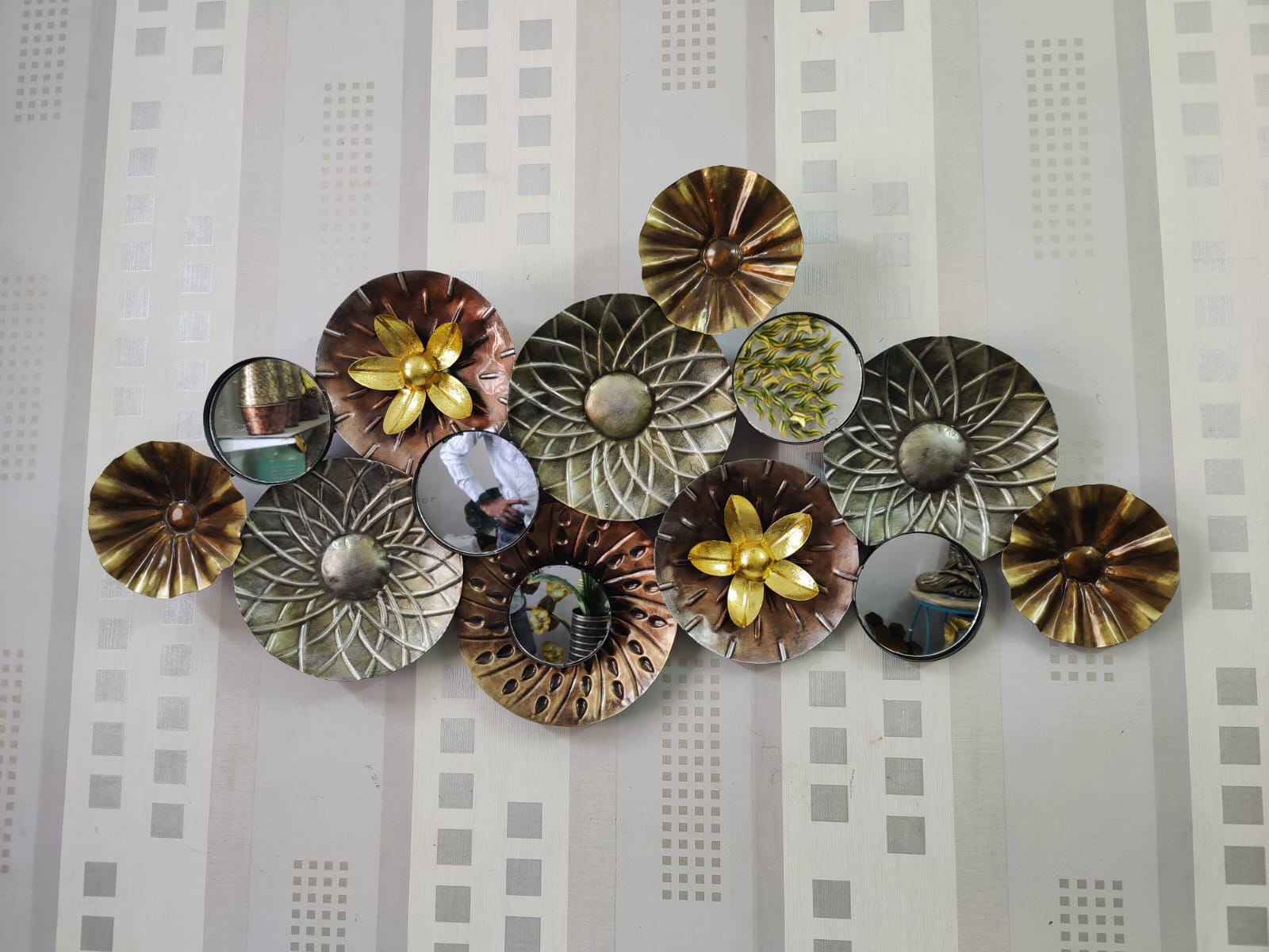 Flower Mirror Plates Wall Decor 56 *3*30