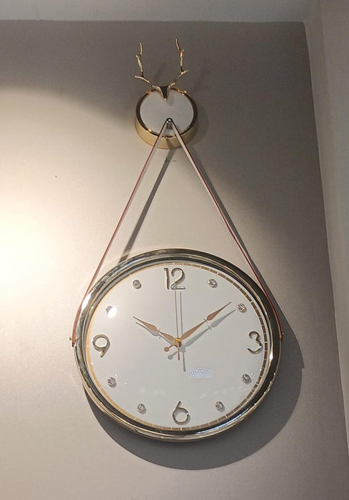 White Deer Hanging Clock 14*24