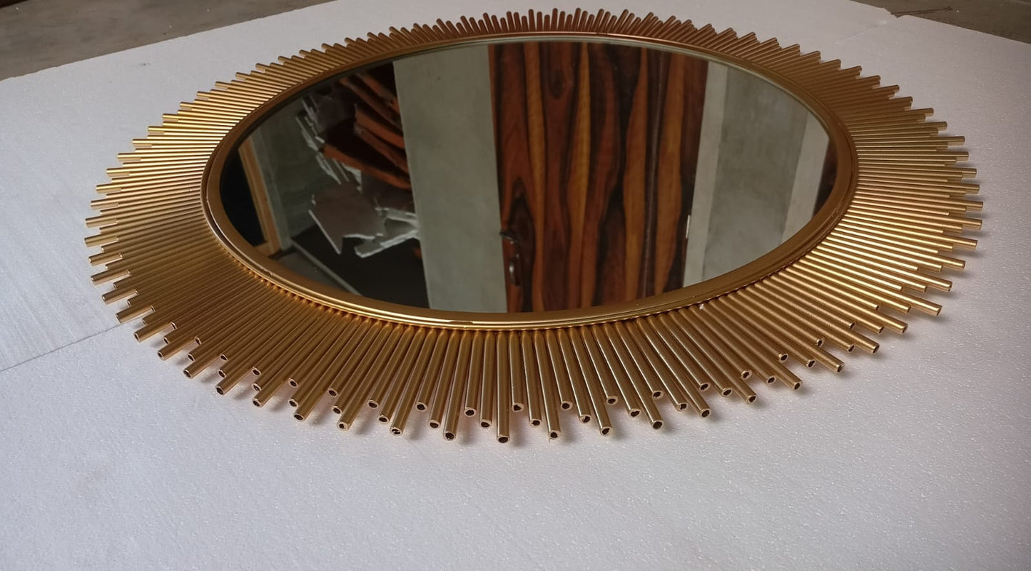 Metal Wall Mirror Decor 32 Inch Square Iron Powder Coated Rust Free