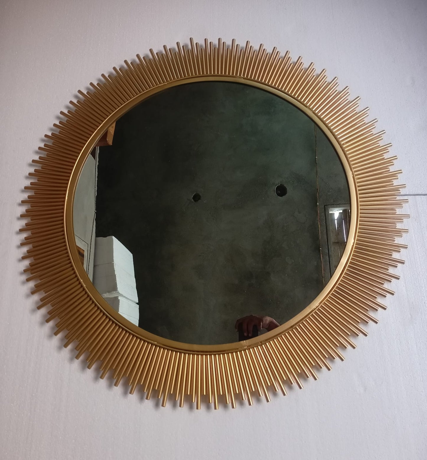 Metal Wall Mirror Decor 32 Inch Square Iron Powder Coated Rust Free