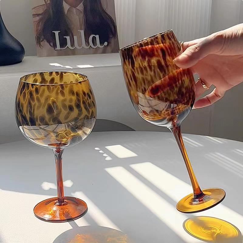 Barware - Leopard Print Goblet Vintage Handmade Fashionable Wine Glass