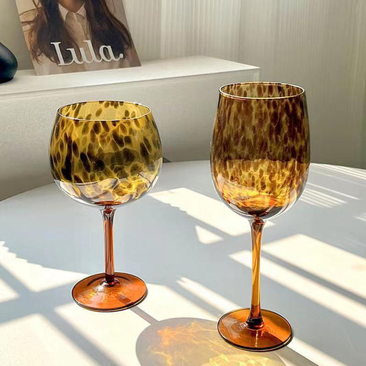 Barware - Leopard Print Goblet Vintage Handmade Fashionable Wine Glass