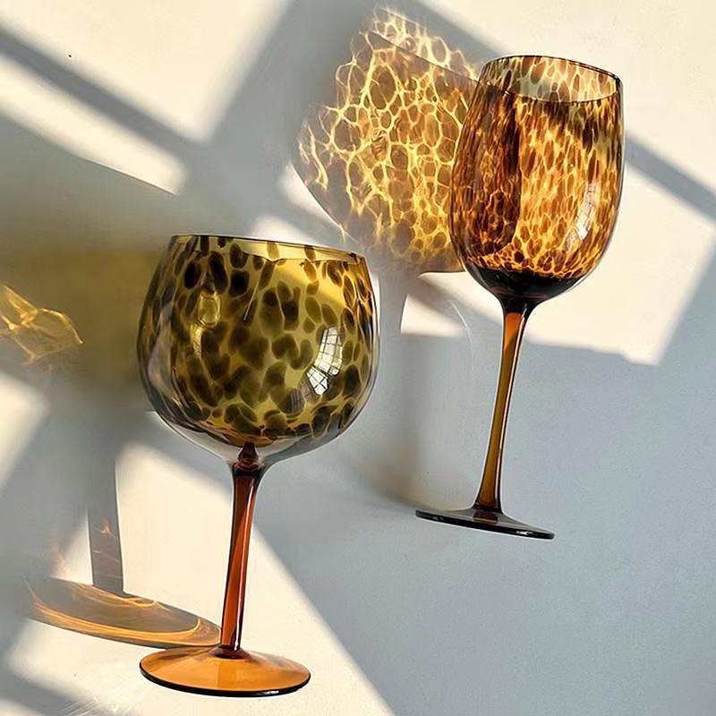 Barware - Leopard Print Goblet Vintage Handmade Fashionable Wine Glass