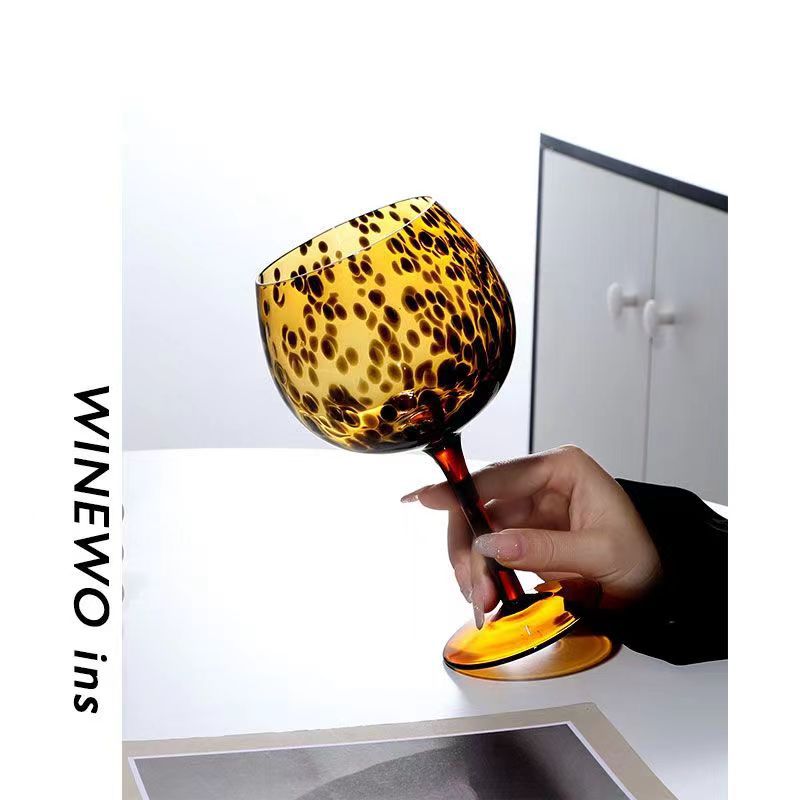 Barware - Leopard Print Goblet Vintage Handmade Fashionable Wine Glass