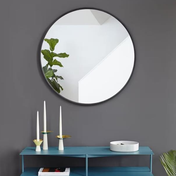 Black Round Wall Mirror 20*20