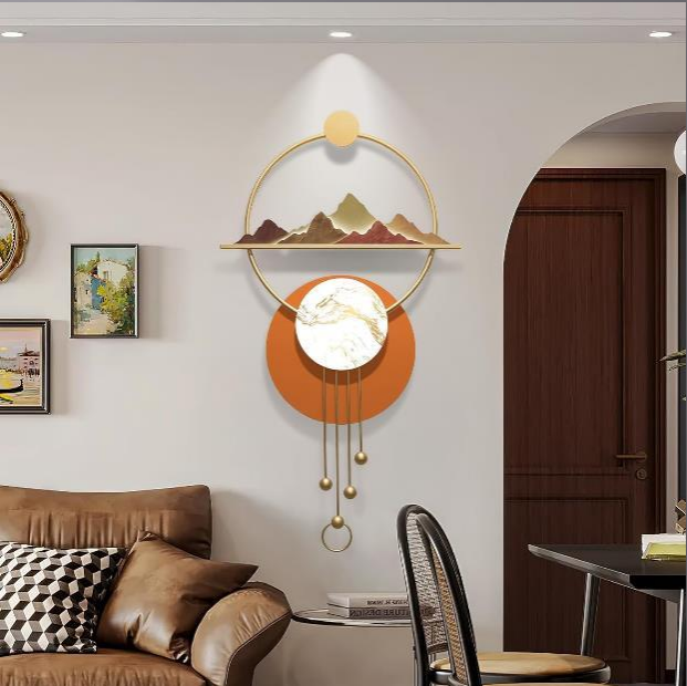 Set Of Circle With mountain Wall Decor 24*48*1