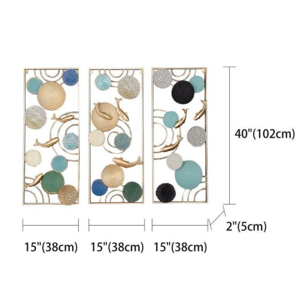 Fish frame wall decor set 40*2*15