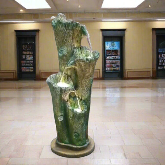 Greenish Fiber Water Fountain 4 step