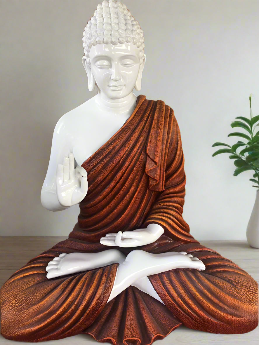 Maroon Polyresin Buddha Statue 24*36