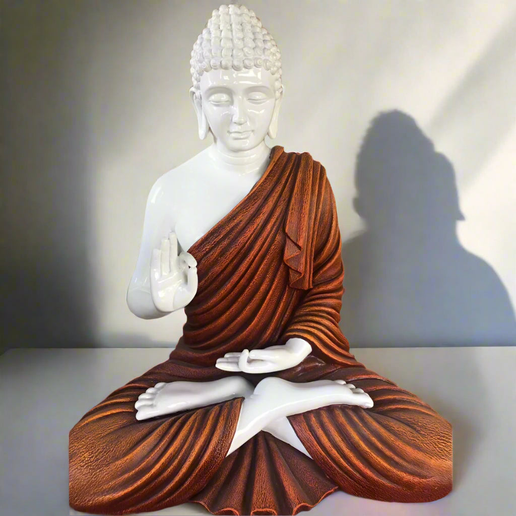 Maroon Polyresin Buddha Statue 24*36