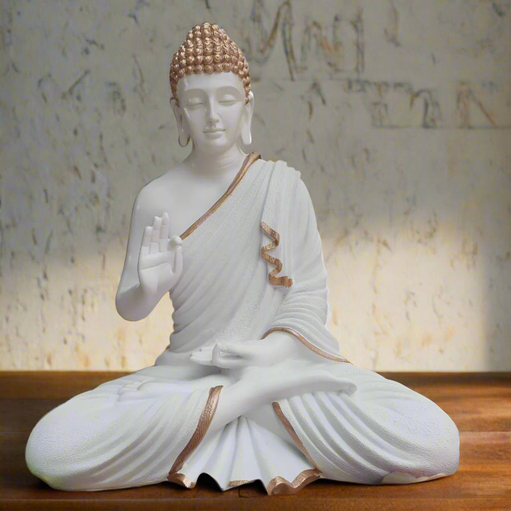 White Polyresin Buddha Statue 24*36