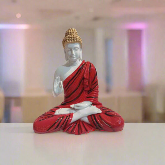 Red Polyresin Buddha Statue 14*8