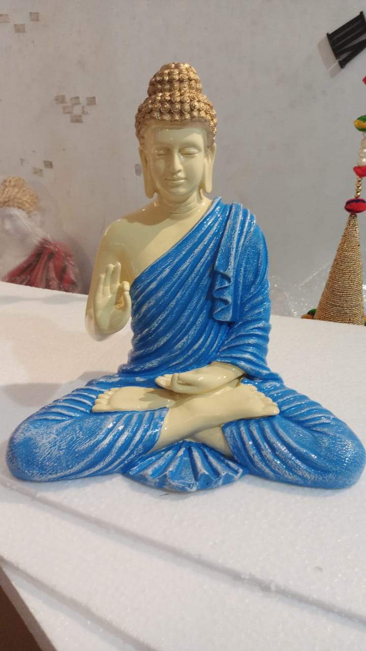 Blue Polyresin Buddha Statue 14*8