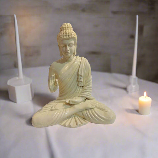 Cream color Polyresin Buddha Statue 14*8