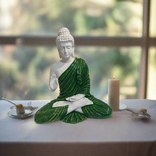 Green Polyresin Buddha Statue 14*8