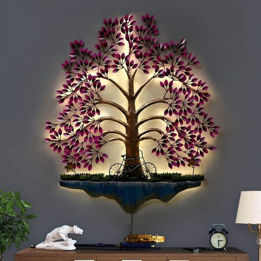 Pink Cycle Tree Wall Decor 32*2*50