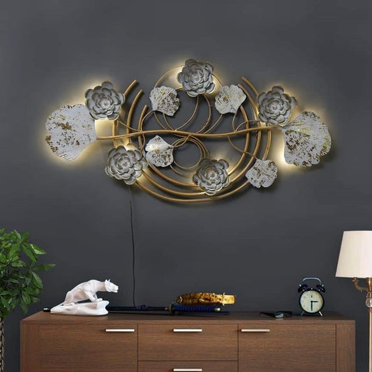 Flower Ginkgo white Ring Wall Decor 44*23