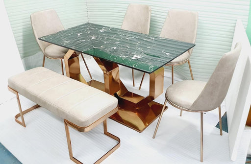 Stainless Steel Dining Table Set With Coutch 60*46*30