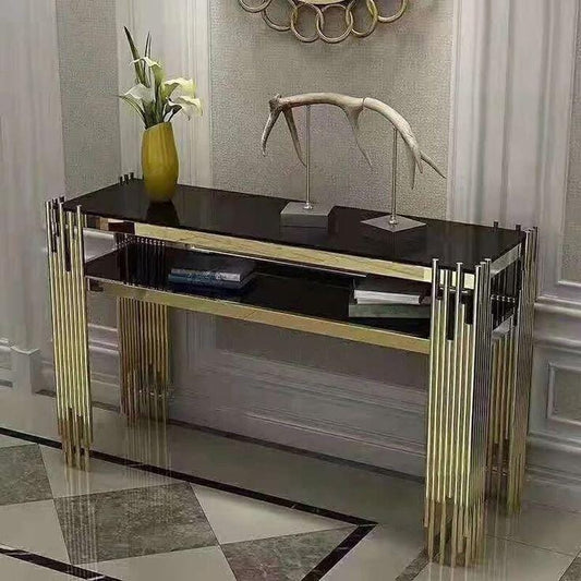 Stainless Steel Black Marble Table 60*14*32