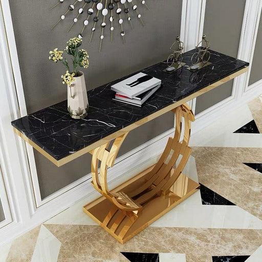 Stainless Steel Marble Console Table 48*12*30