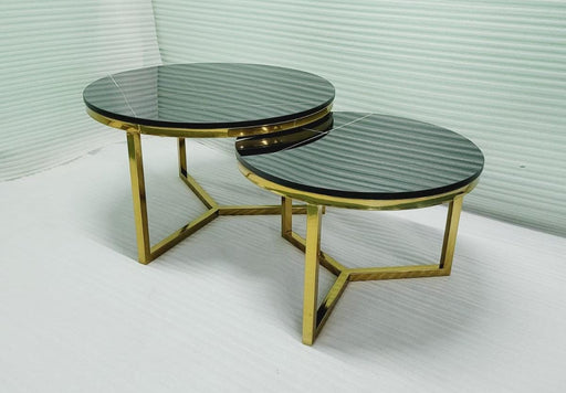 Stainless Steel Black Composite Marble Top Table 28*18