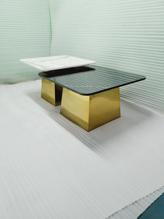 Stainless Steel Black And White Marble Table 28*18