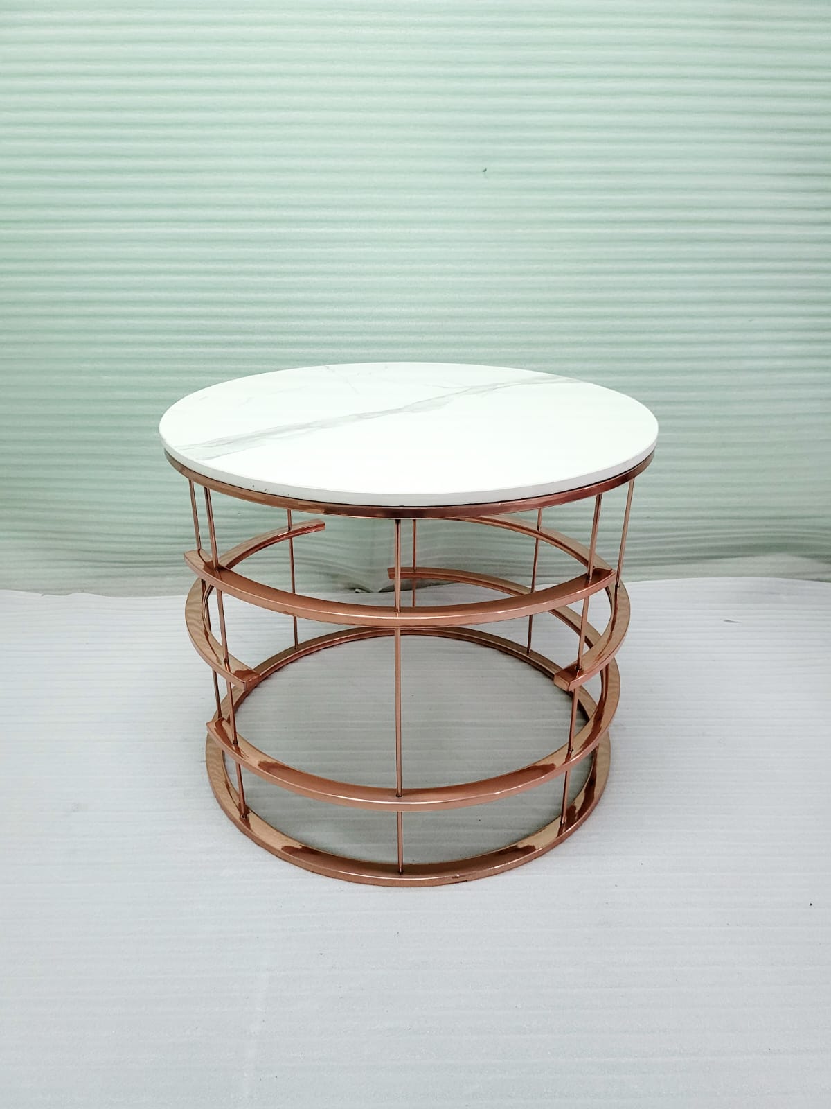 Stainless Steel White  Marble Table 24*20